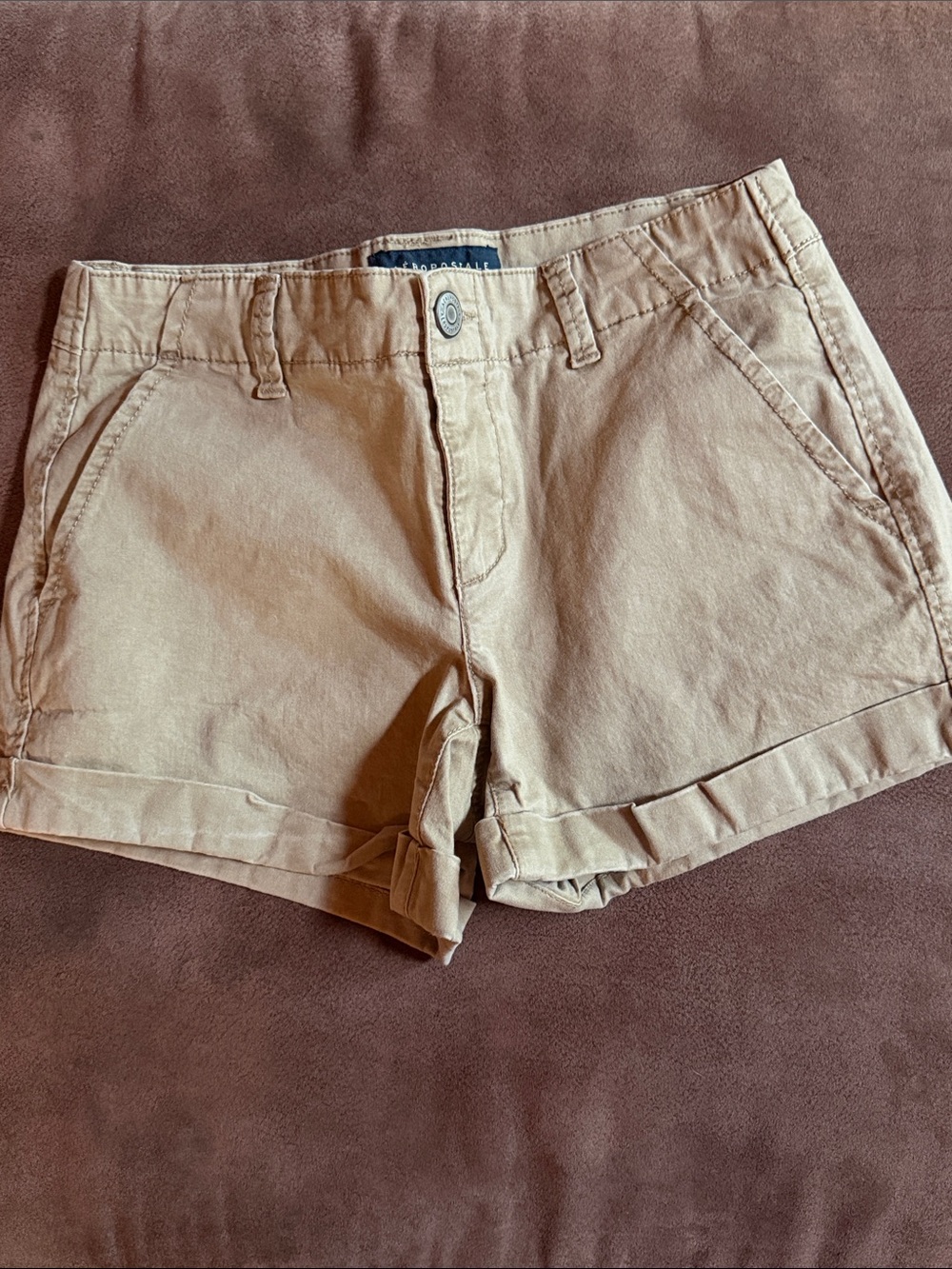 Aeropostale Tan Cuffed Chino Shorts